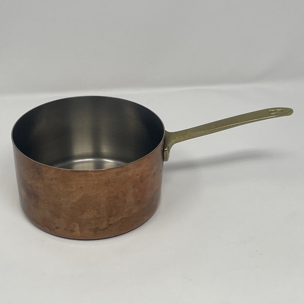 Vtg Paul Revere 1776-1976 Copper Saucepan Brass Handle 5" Bicentennial No Lid